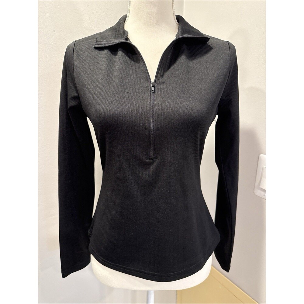 SHEIN Quarter Zip Top Womens S Burgundy Long Sleeve Thumbhole Athletic Pullover